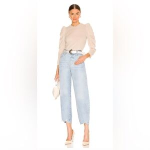 Frame ultra high barrel jeans distressed size 27